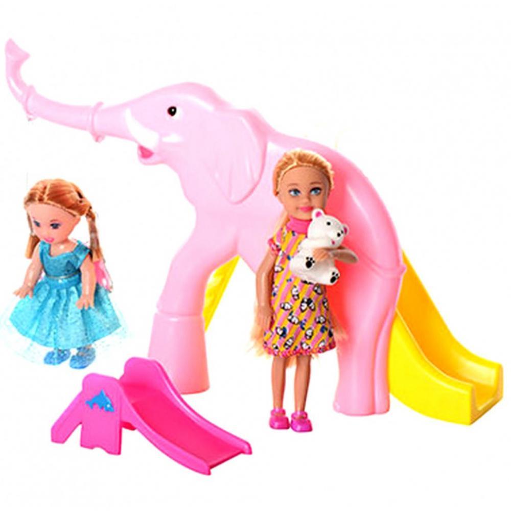 Кукла типа Барби дети DEFA 8277 с игровой площадкой Голубой
