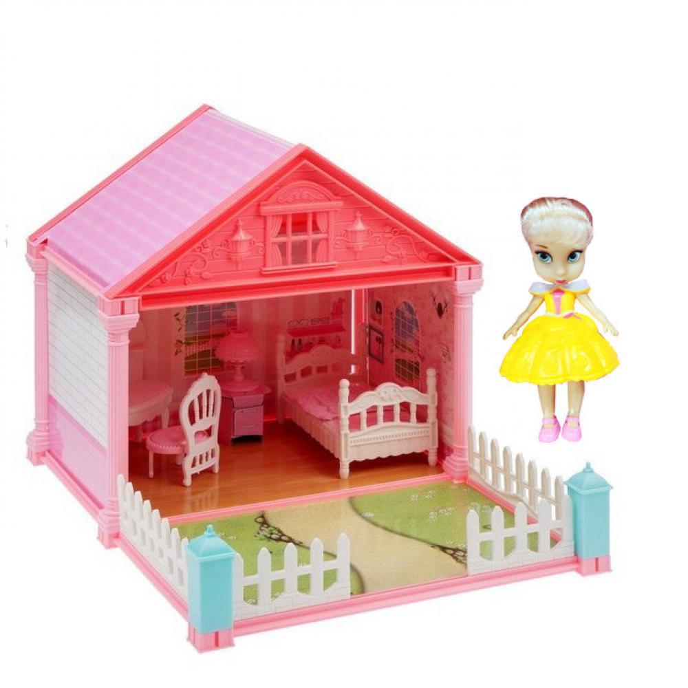 Кукольный домик VC6011A-D, мебель, кукла 12 см VC6011A