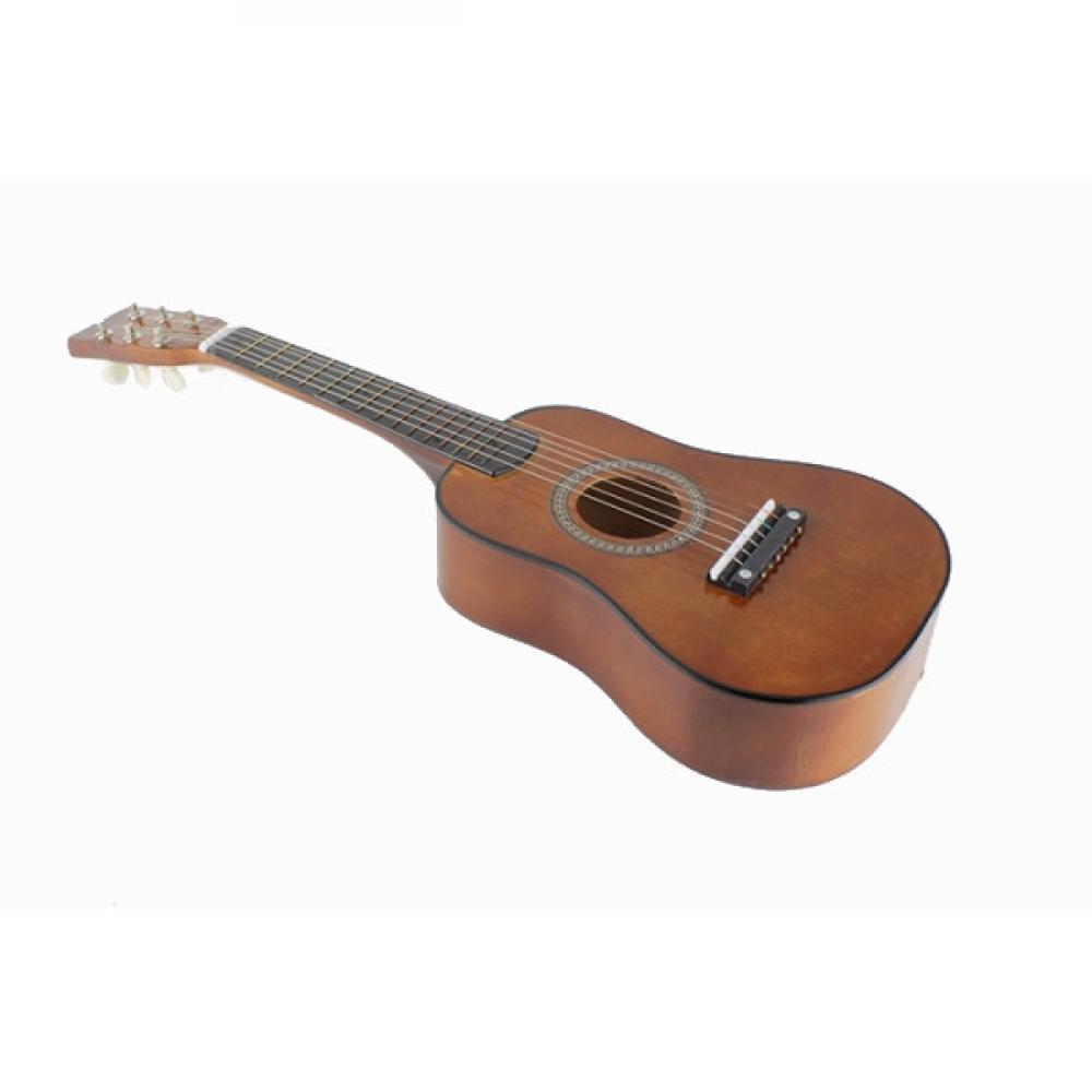 Іграшкова гітара з медіатором M 1369 дерев'яна Коричнева