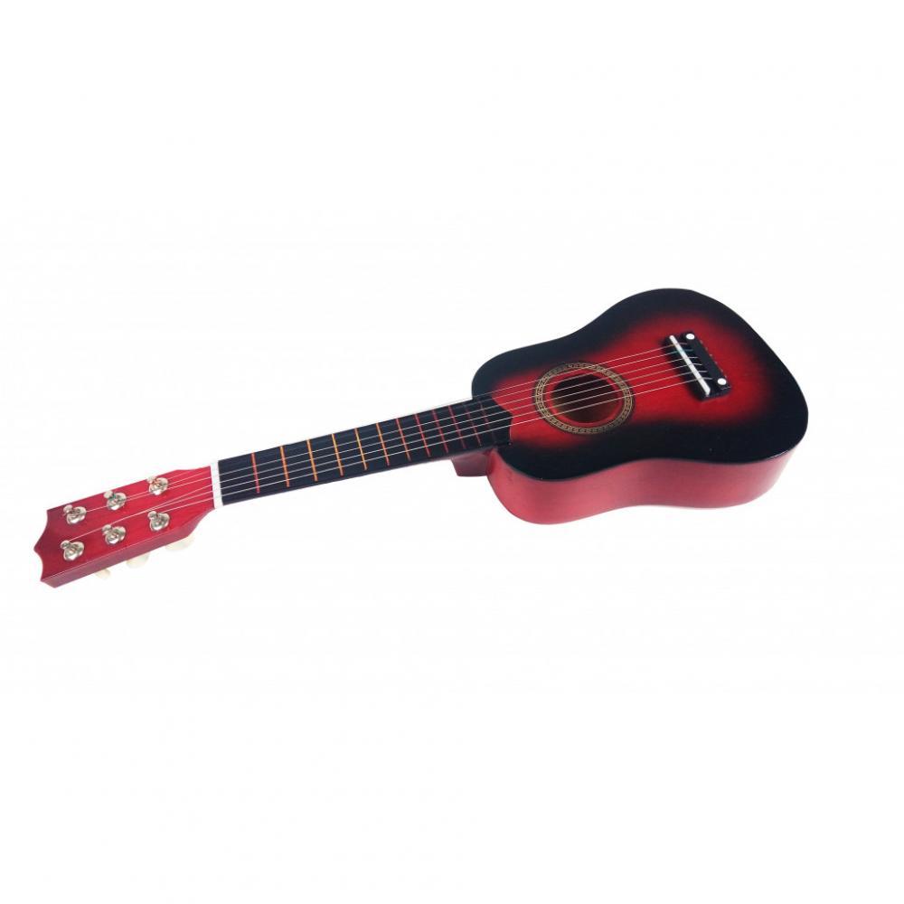 Игрушечная гитара M 1370 деревянная Красный