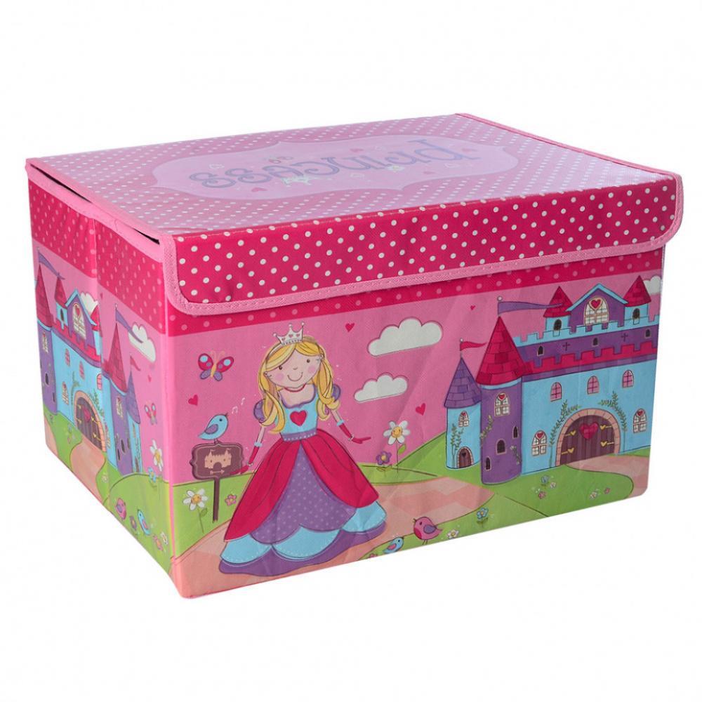 Дитячий кошик для іграшок M 5748 з кришкою на застібці Princess