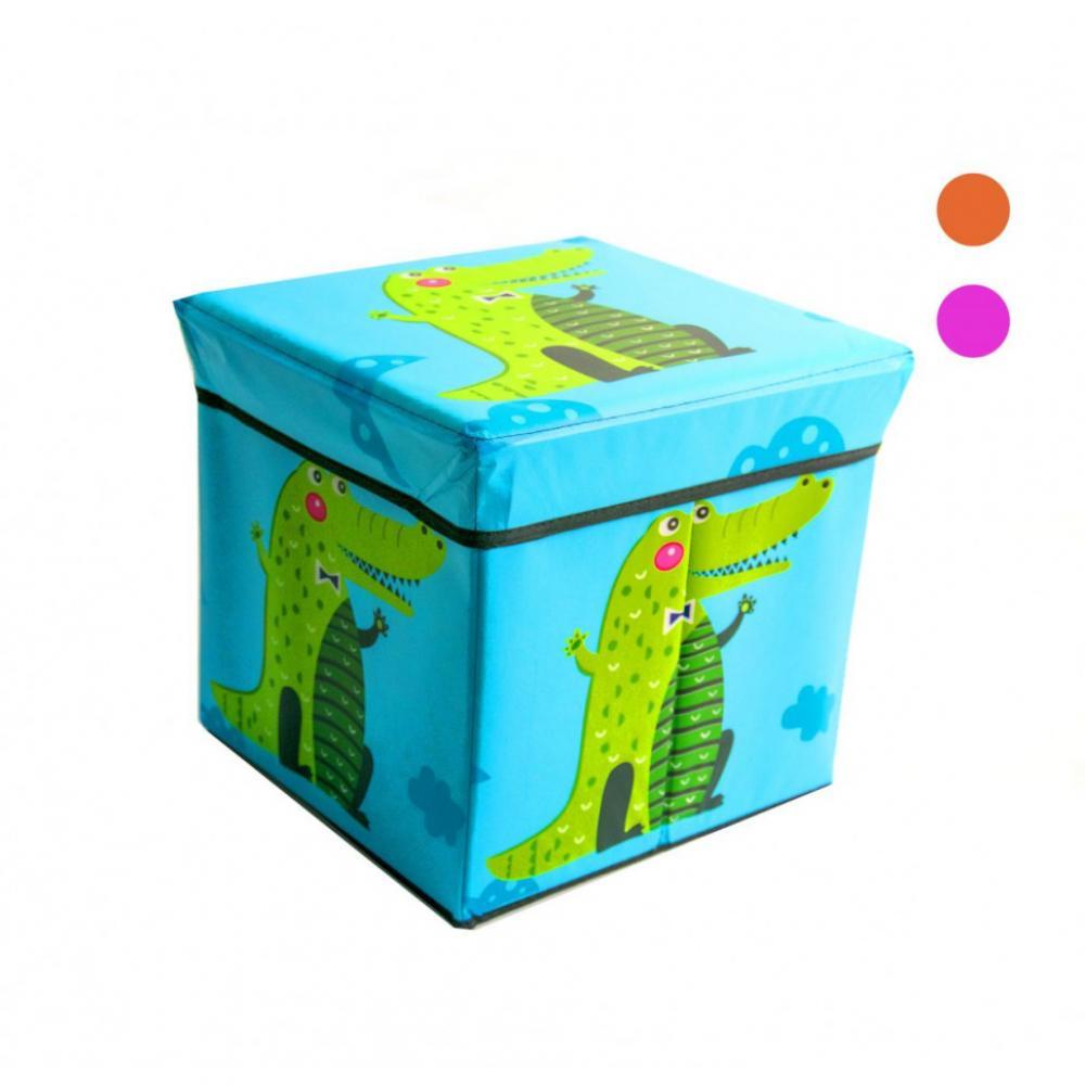 Коробка-пуфик для игрушек Крокодил MR 0364-1, 31-31-31 см Blue