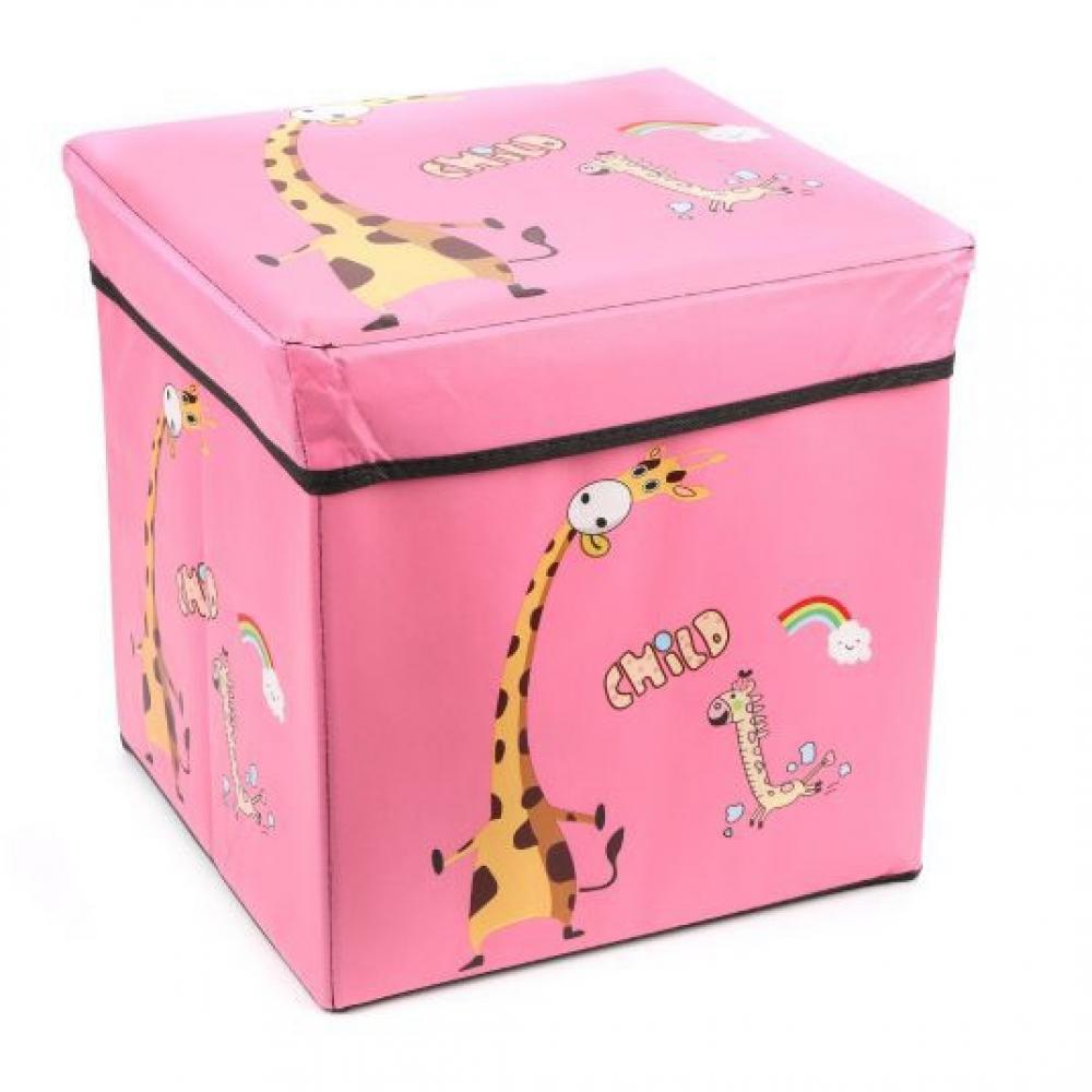 Коробка-пуфик для игрушек MR 0364-2, ,31-31-31см Розовый