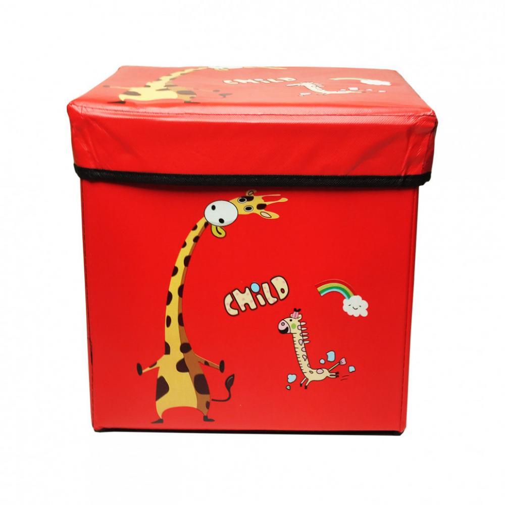 Корзина-сундук для игрушек CLR606 с крышкой, 35*35*50 см Красный