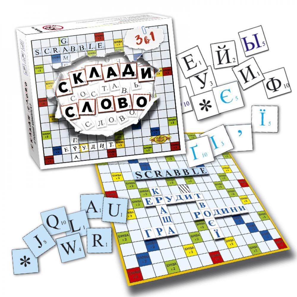 Настільна гра Склади слово. Ерудит Scrabble MKM0316 від 4-х років