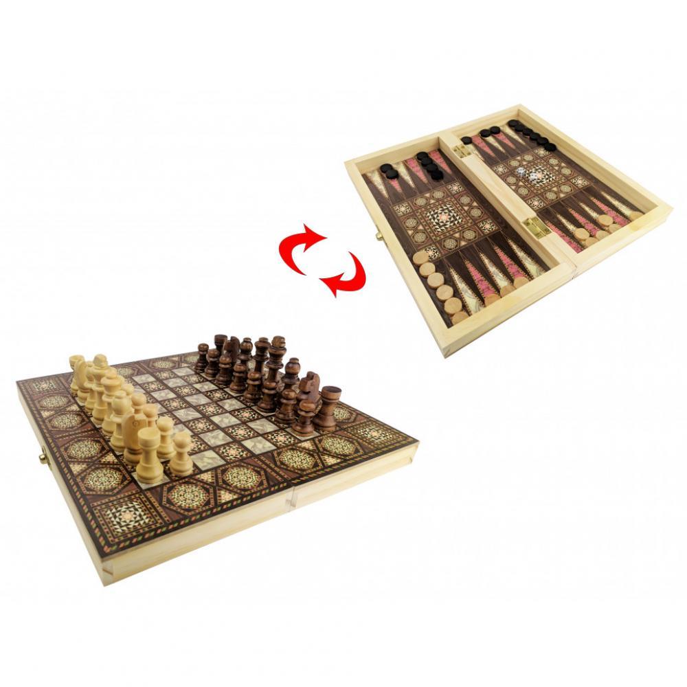 Настольная игра Шахматы 1680 с шашками и нардами Восточный стиль