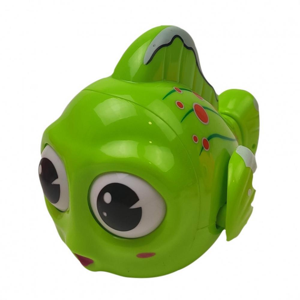 Детская игрушка для ванной Рыбка 6672-1, инерционная, 11 см Зеленый
