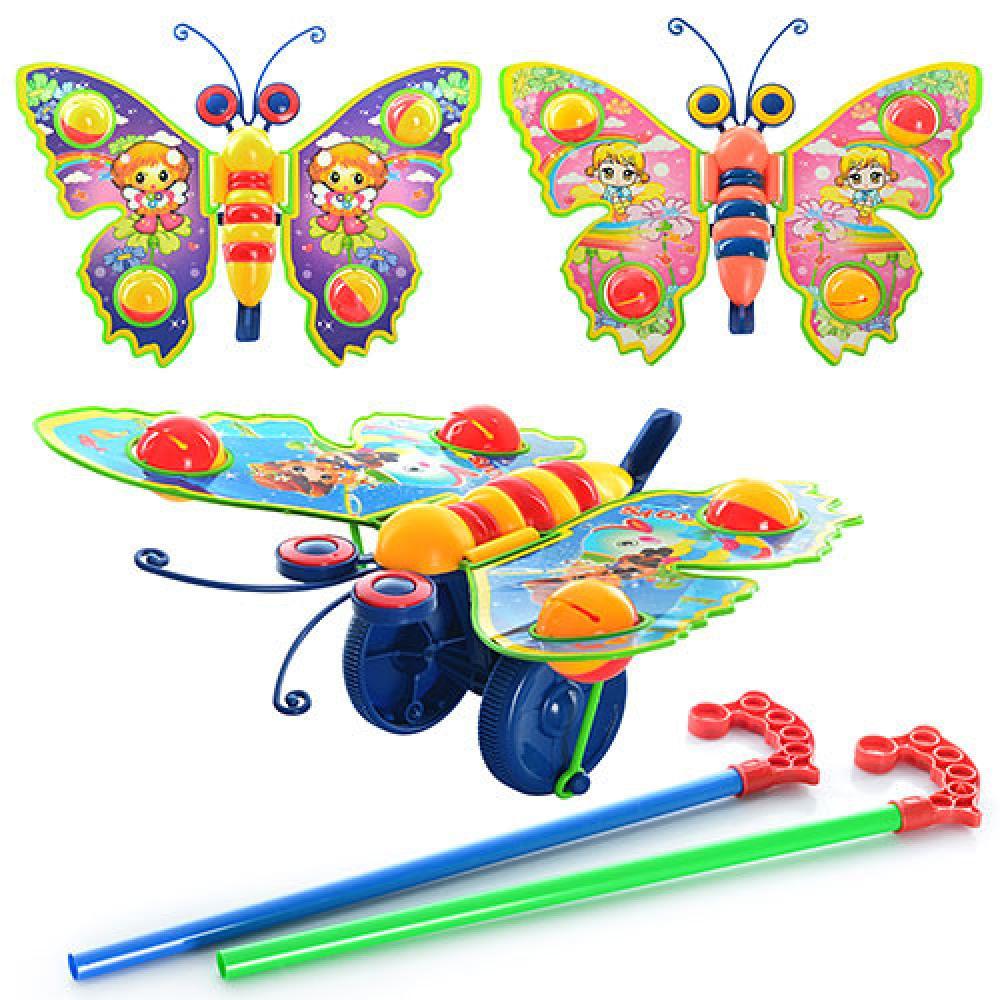 Дитяча каталка на паличці Метелик 305 махає крилами Фіолетовий
