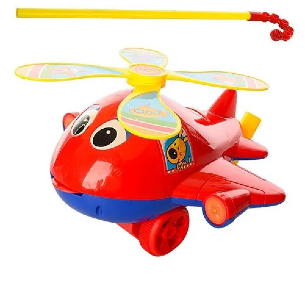 Детская каталка Вертолёт 0368 на палке Красный