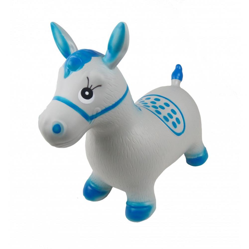 Детский прыгун-лошадка MS 0373 резиновый Серый с голубым