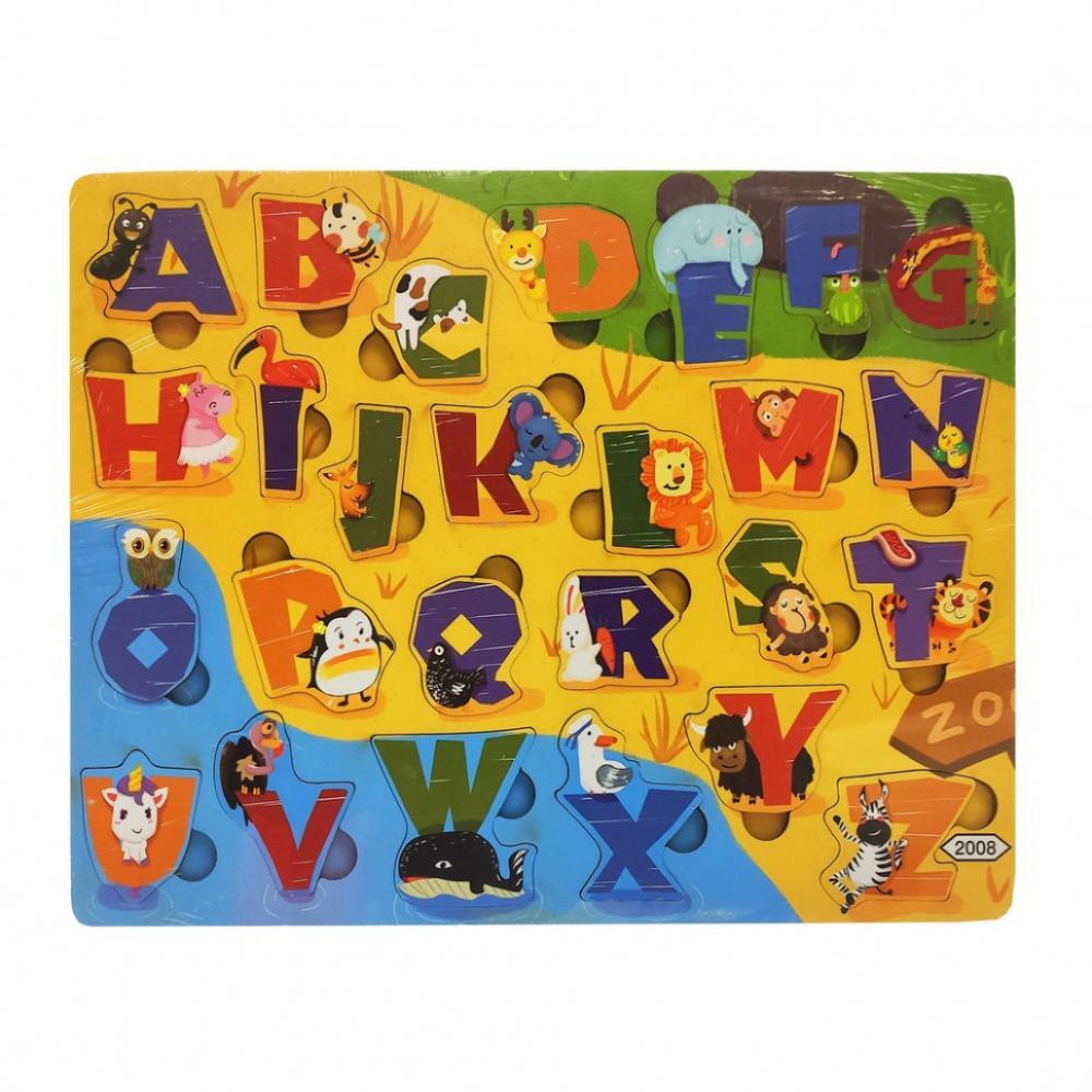 Деревянная игрушка Пазлы MD 2561-2001/24, 30*22 см Английский алфавит с животными