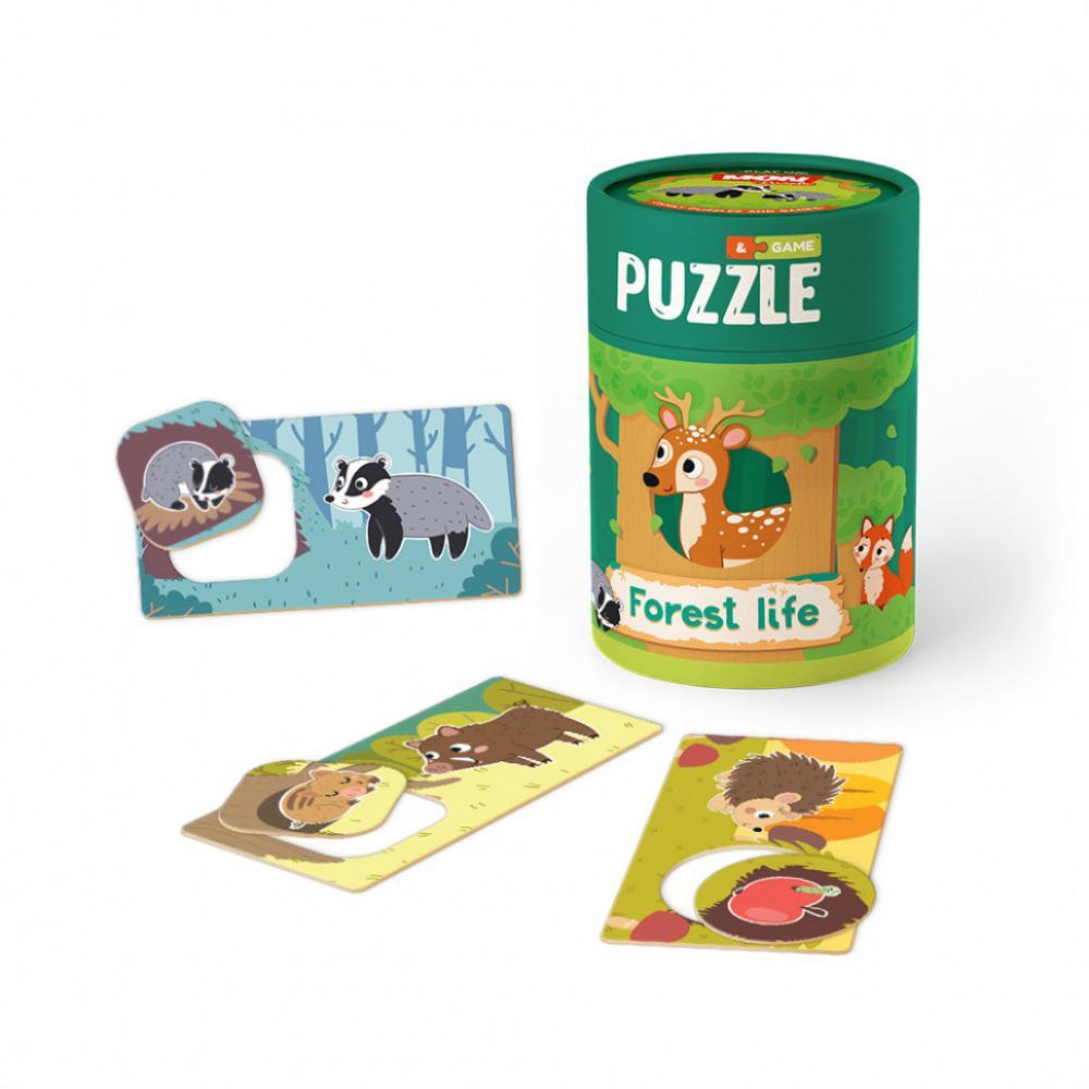 Дитячий розвиваючий пазл з грою Зоологія для Малюків. Життя у лісі Mon Puzzle 200108, 12 двосторонніх пазлів