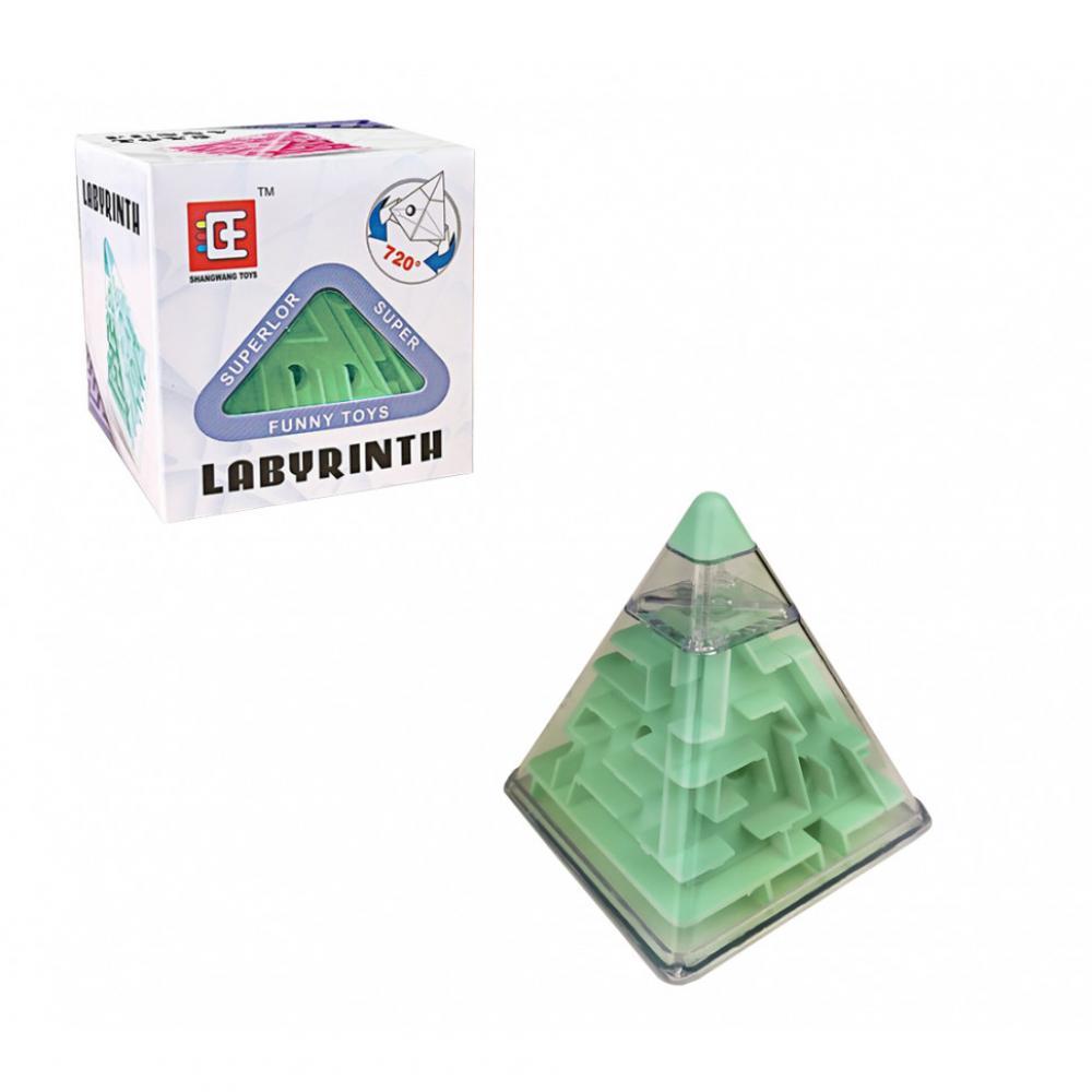 Головоломка Пирамидка лабиринт F-3 пластиковая Зелёный