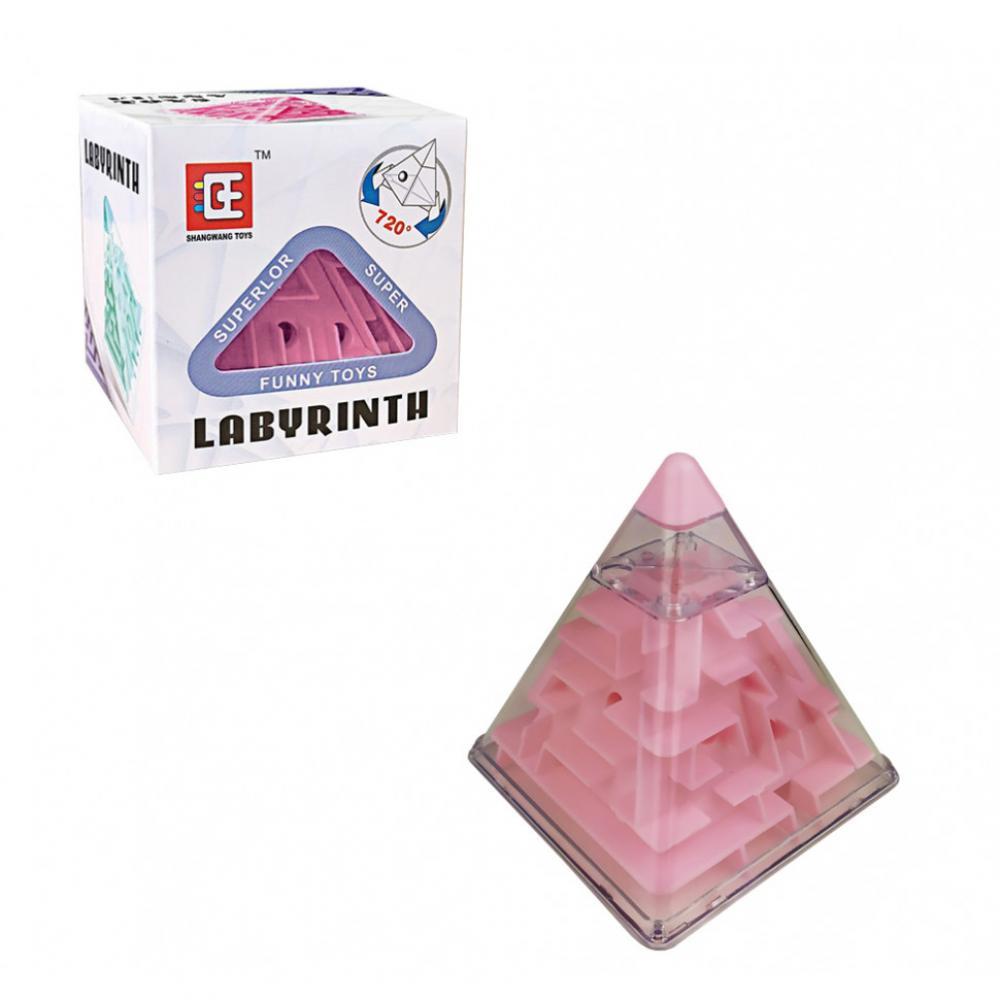 Головоломка Пирамидка лабиринт F-3 пластиковая Розовый