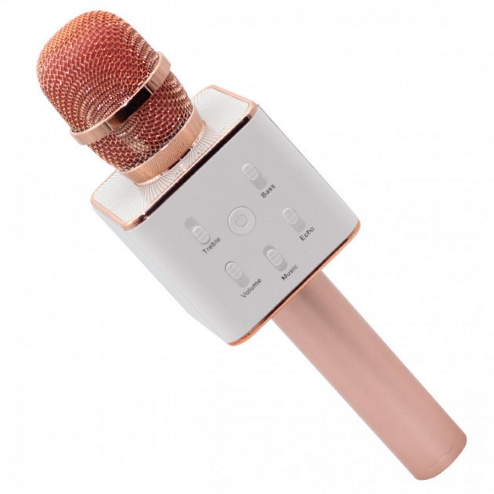 Караоке мікрофон з колонкою Q7 бездротовою Q7RoseGold