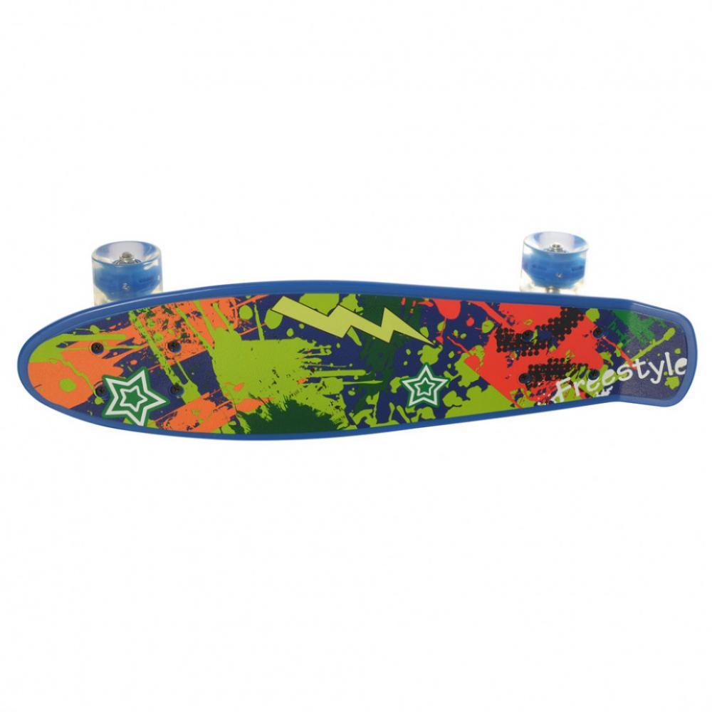 Детский скейт Пенни борд MS 0749-1 с светящимися колесами Синий