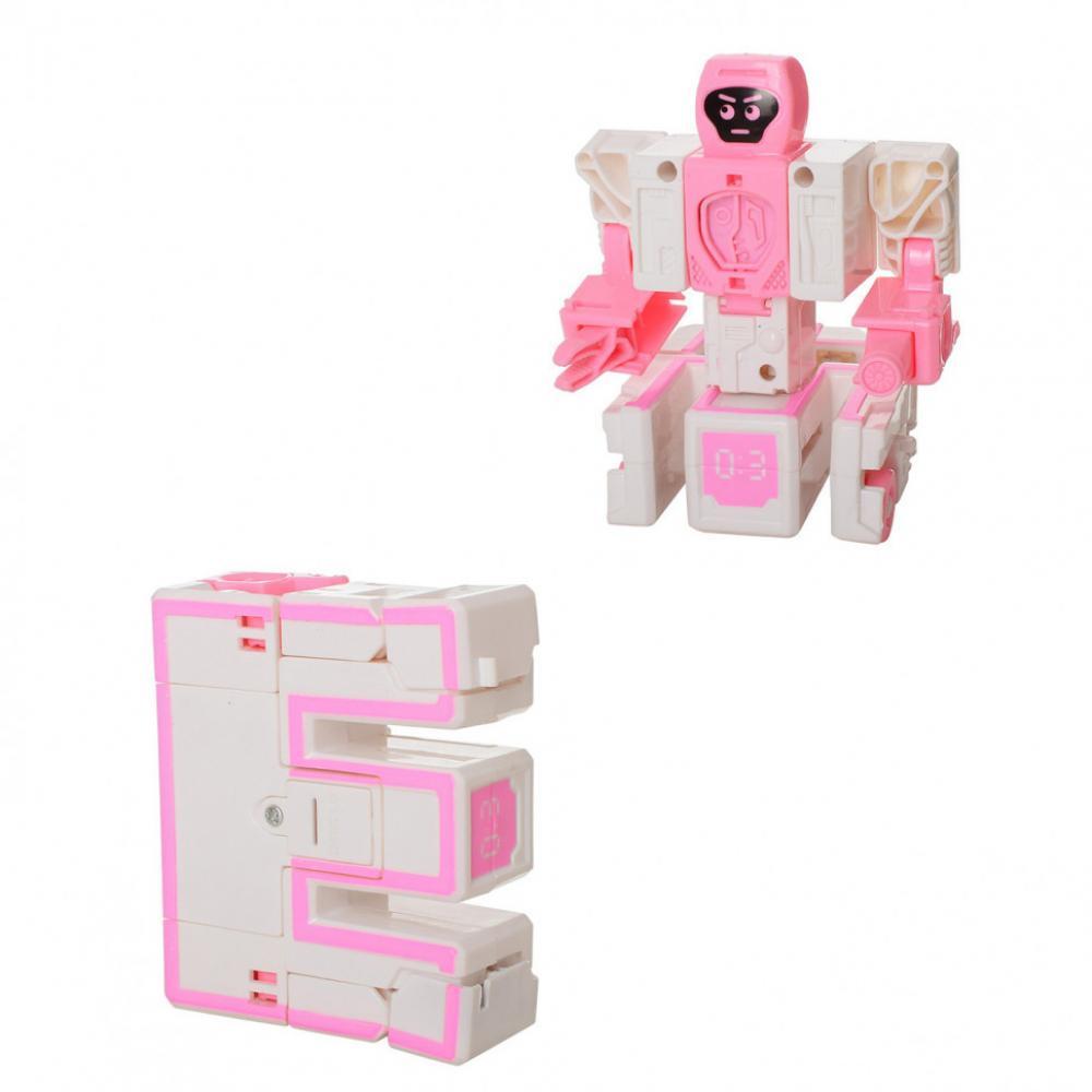 Іграшковий трансформер D622-H090 робот+літера Косметолог Рожевий