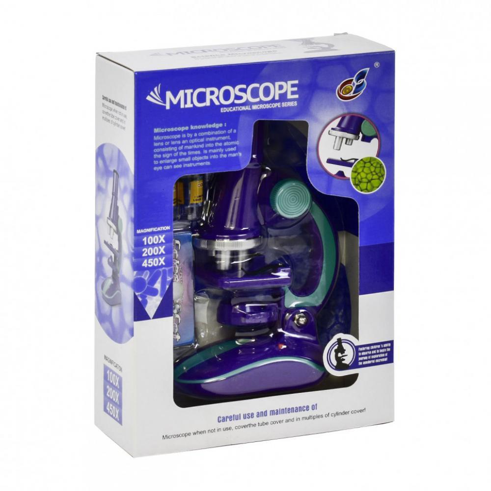 Микроскоп игрушечный С 2127 с аксессуарами Фиолетовый