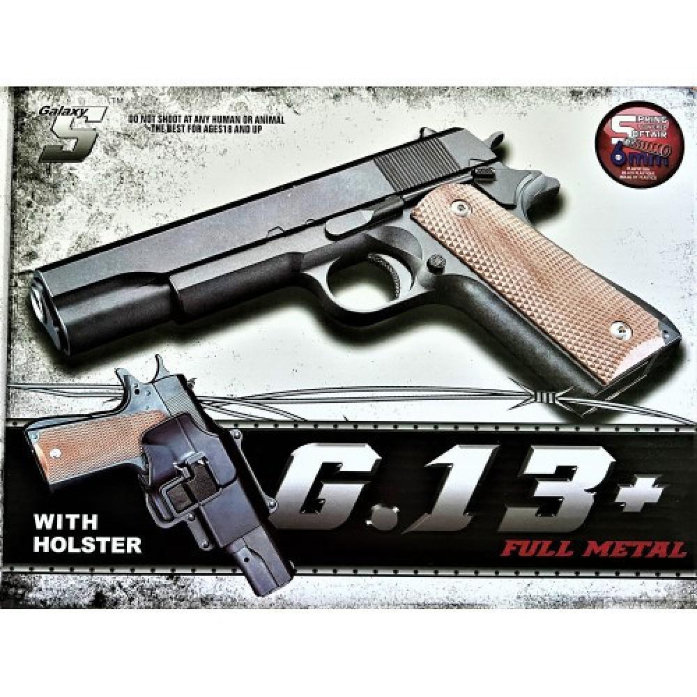 Детский пистолет Colt M1911 Classic Galaxy G13+ Металл-пластик с кобурой черный