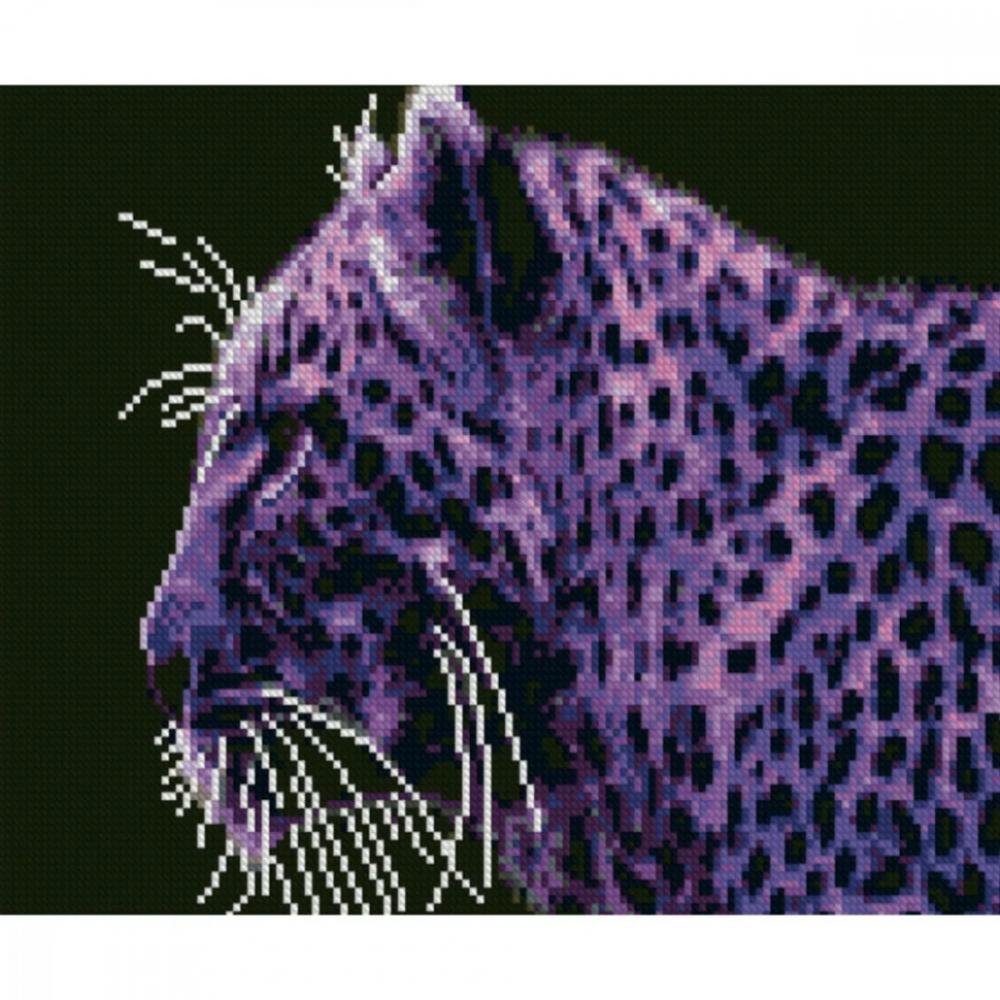 Алмазная мозаика Фиолетовый гепард Strateg HX127 30х40 см