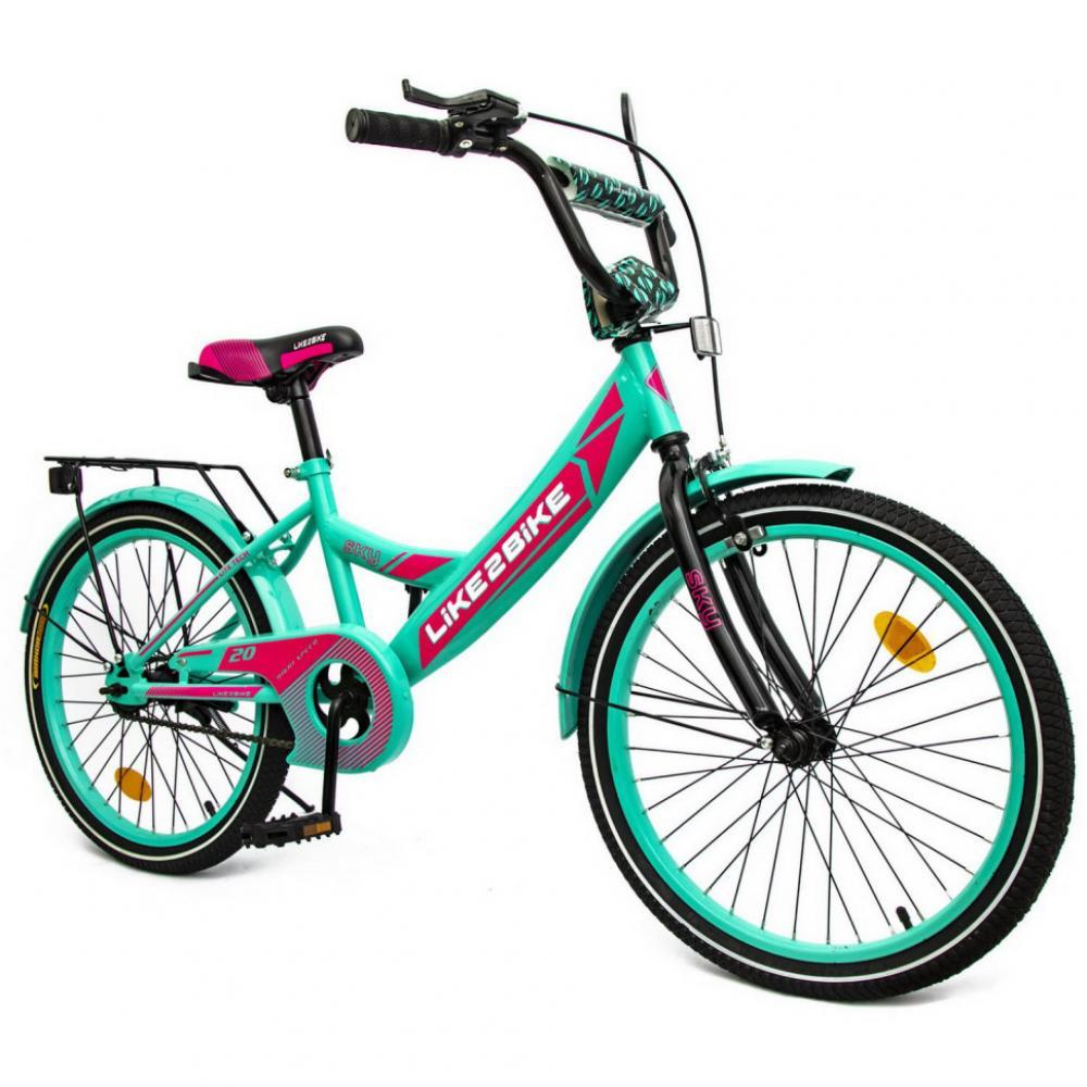 Велосипед дитячий 2-х колісний 20'' 212003 RL7T Like2bike Sky, бірюзовий, рама сталь, зі дзвінком