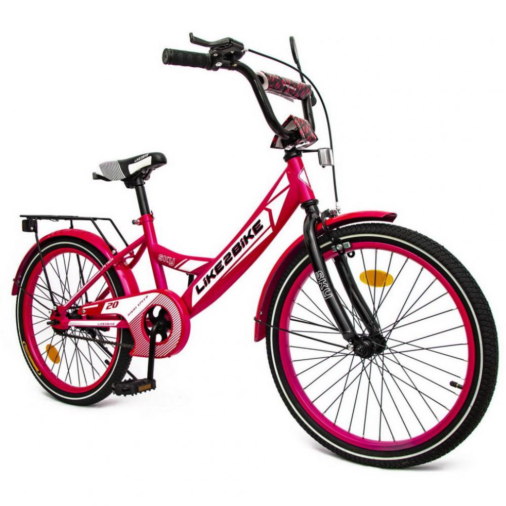 Велосипед дитячий 2-х колісний 20'' 212004 RL7T Like2bike Sky, рожевий, рама сталь, зі дзвінком