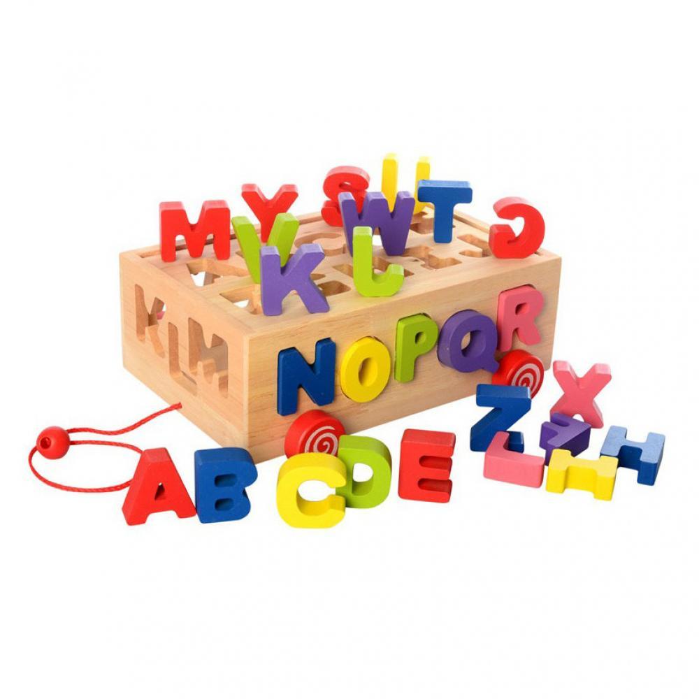 Деревянная игрушка Сортер MD 2422 каталка Буквы