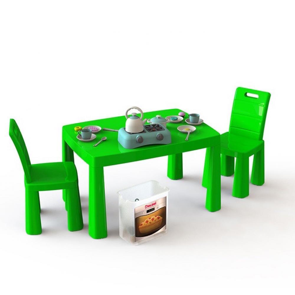 Игровой набор Кухня детская DOLONI-TOYS 04670/1 34 предмета, стол + 2 стульчика 04670/2