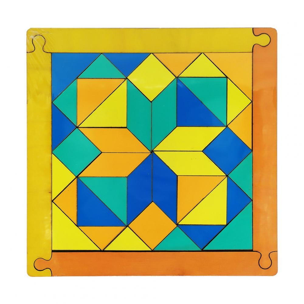 Дитяча мозаїка Геометрика 172401 дерев'яна Жовто-жовтогарячий