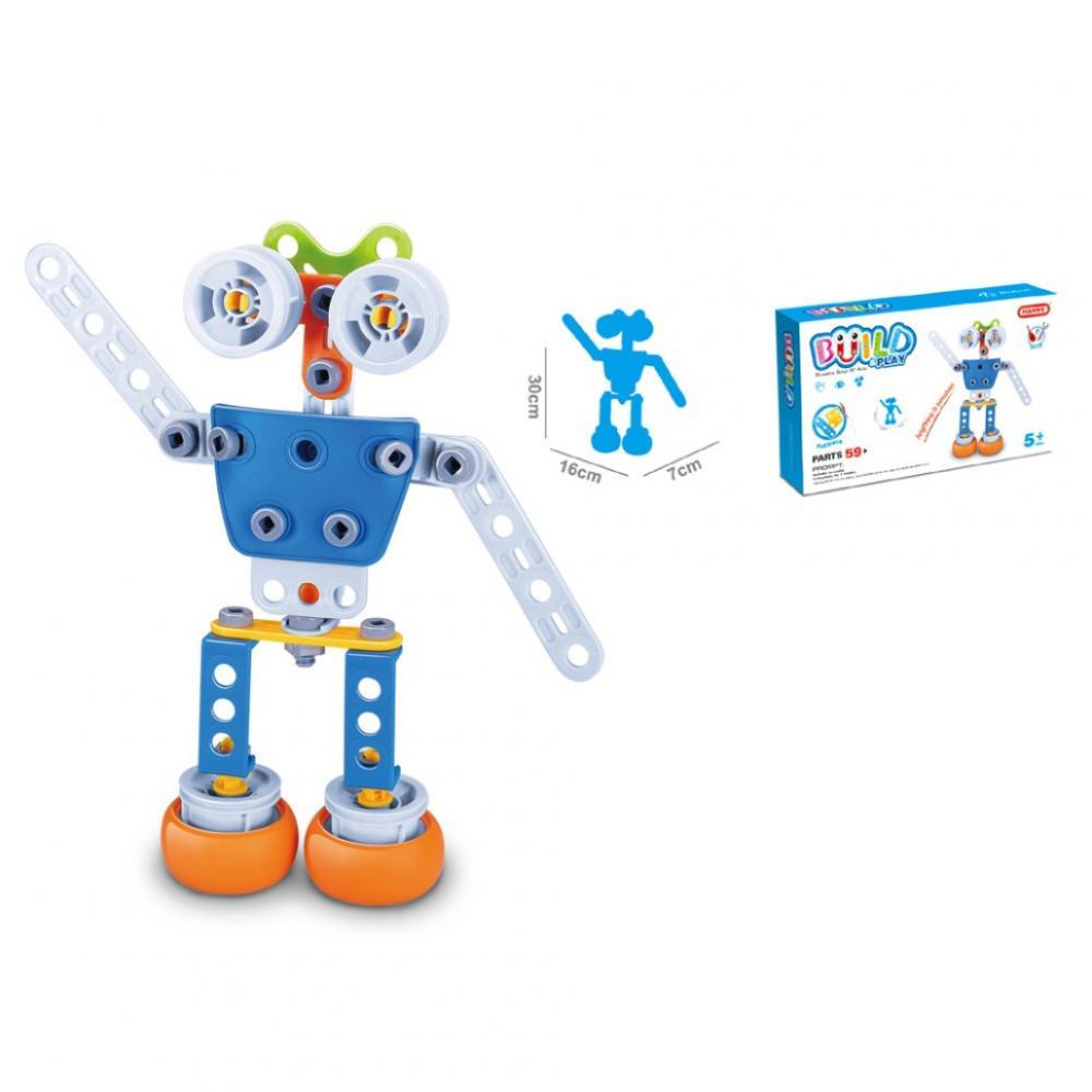 Конструктор детский Build&Play Робот HANYE J-7709, 59 элемента