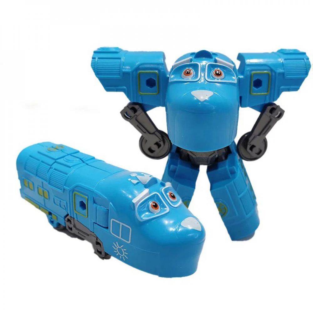 Дитячий трансформер 2189 Робот-поїзд Блакитний
