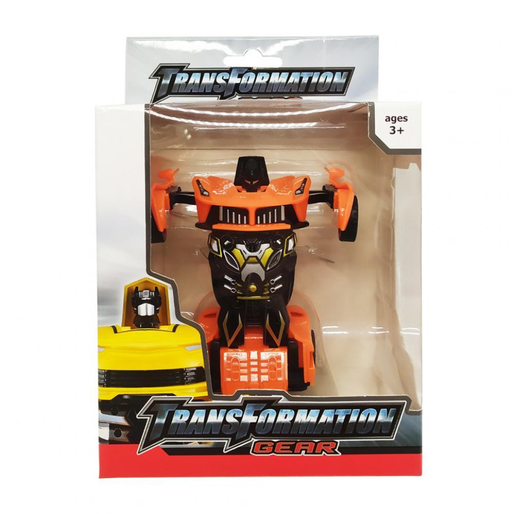 Детский трансформер 2019-3B робот+машинка, резиновые колеса Оранжевый