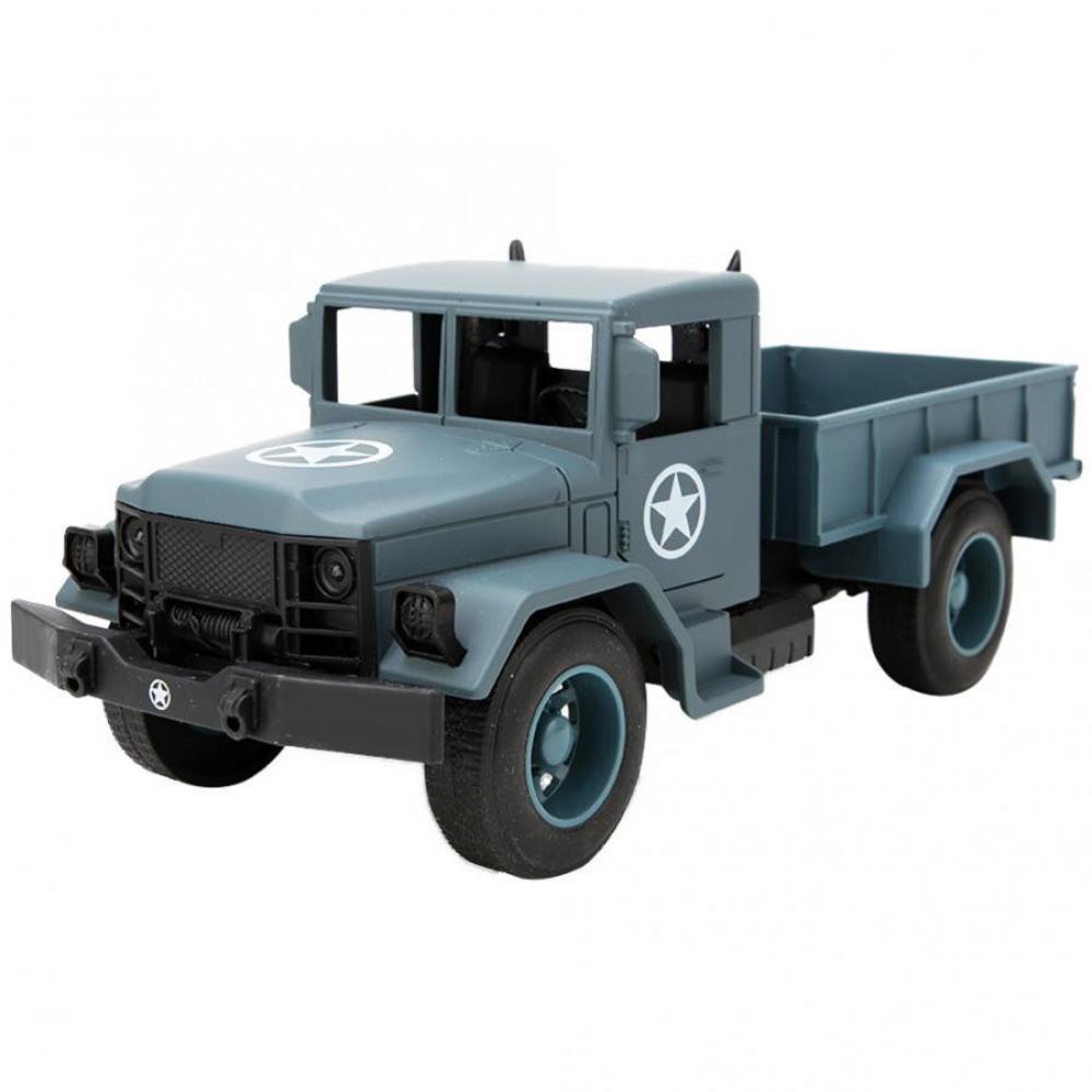 Военный грузовик игрушечный Metr+ 12002E масштаб 1:20, звуковые и световые эффекты Синий