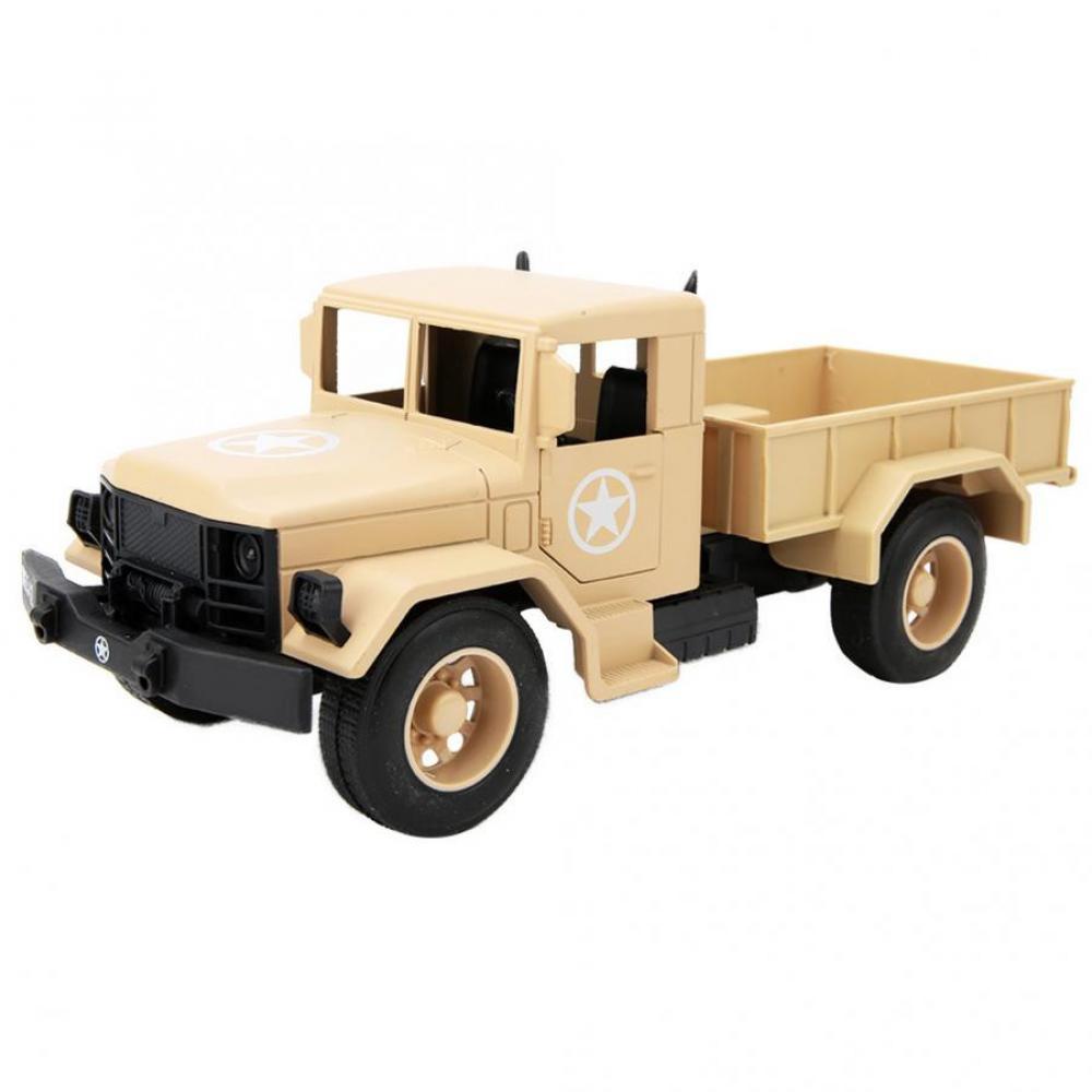 Військова вантажівка іграшкова Metr+ 12002E масштаб 1:20, звукові та світлові ефекти Бежевий
