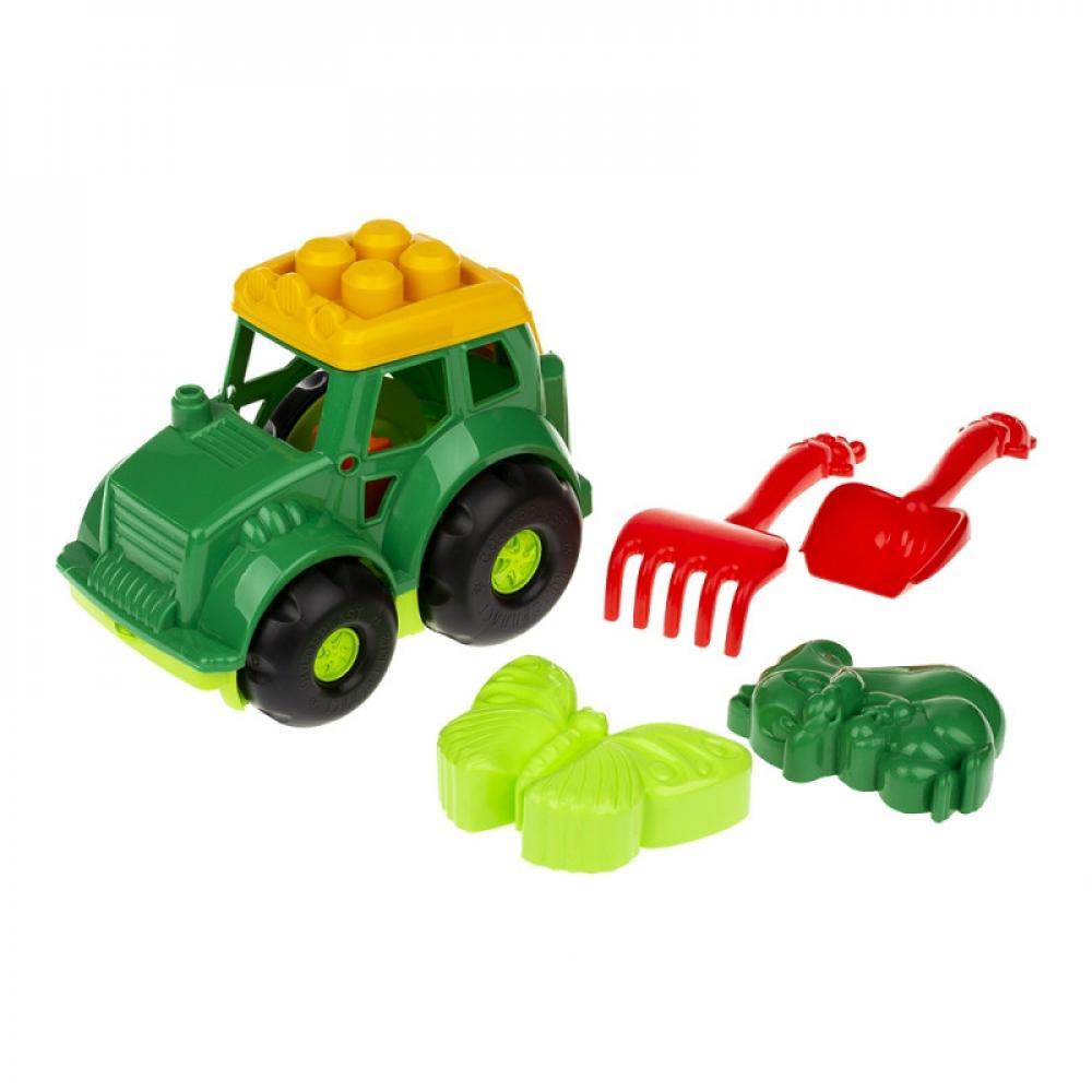 Песочный набор Трактор Кузнечик №2 Colorplast 0213 Зеленый