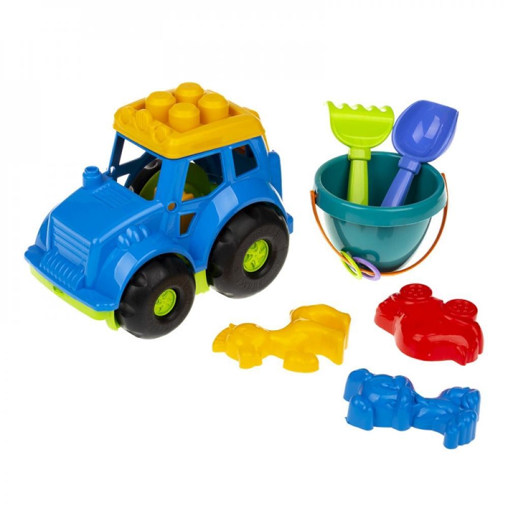 Песочный набор Трактор Кузнечик №3 Colorplast 0220 Синий
