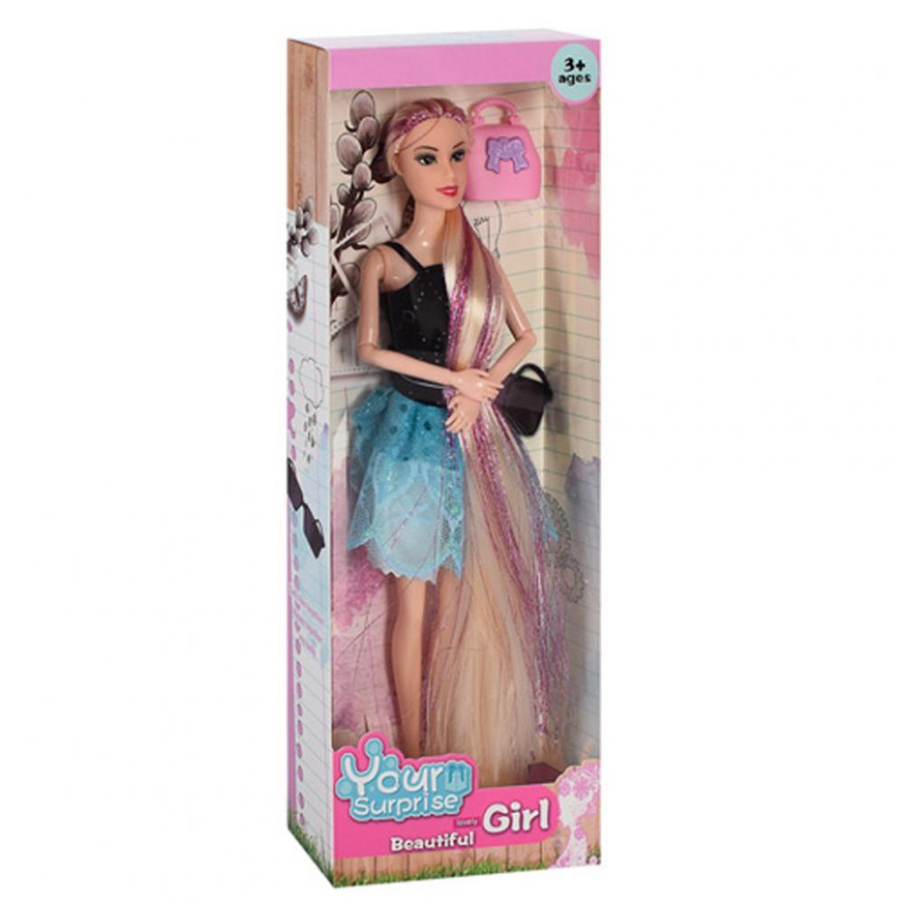 Детская кукла шарнирная BLM66B с длинными волосами С сумочкой