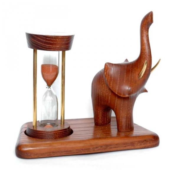 Песочные часы со скульптурой Слон трубящий 5 минут