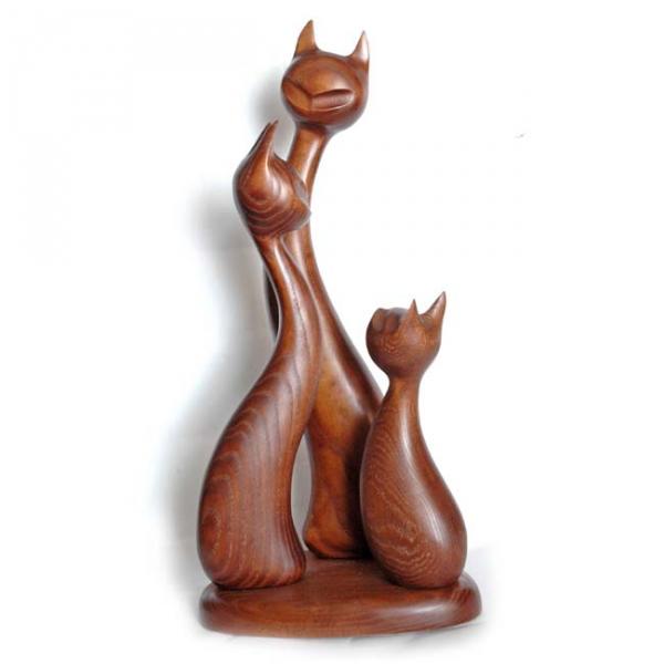 Скульптура Кот, кошка, котенок коричневые