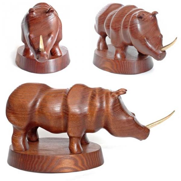 Скульптура Носорог коричневый