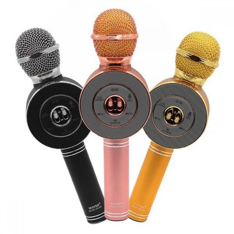 Мікрофон-колонка bluetooth WS-668. мікс кольорів