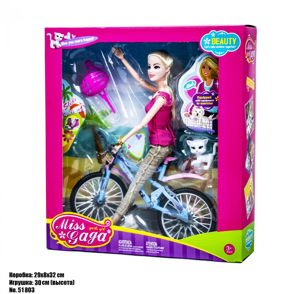 Набір лялька з вихованцем на велосипеді Miss and Gaga 51803