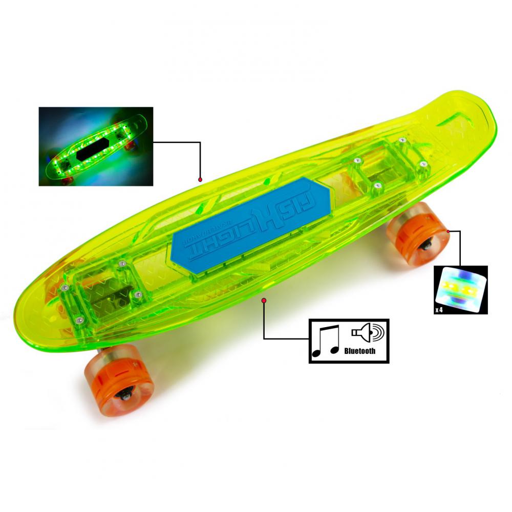 Penny Fish Skateboard Original Green. Музыкальная и светящаяся дека!
