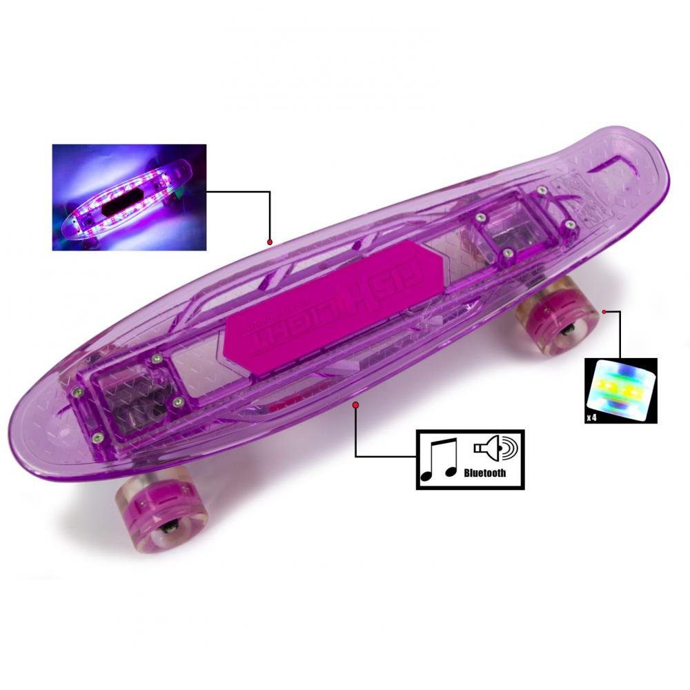 Penny Fish Skateboard Original Violet. Музыкальная и светящаяся дека!