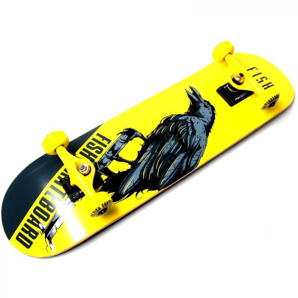 СкейтБорд деревянный от Fish Skateboard raven