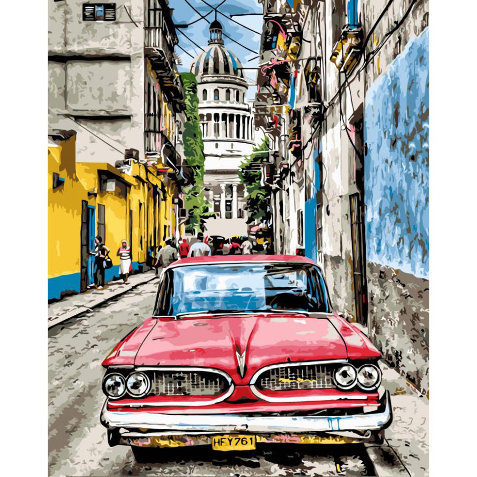 Картина по номерам. Brushme Винтажное авто в старой Гаване GX8934