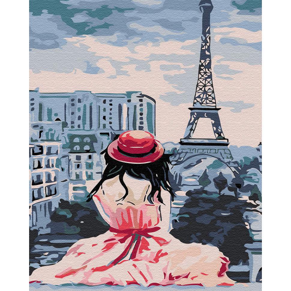 Картина по номерам. Brushme Девушка в Париже GX30471