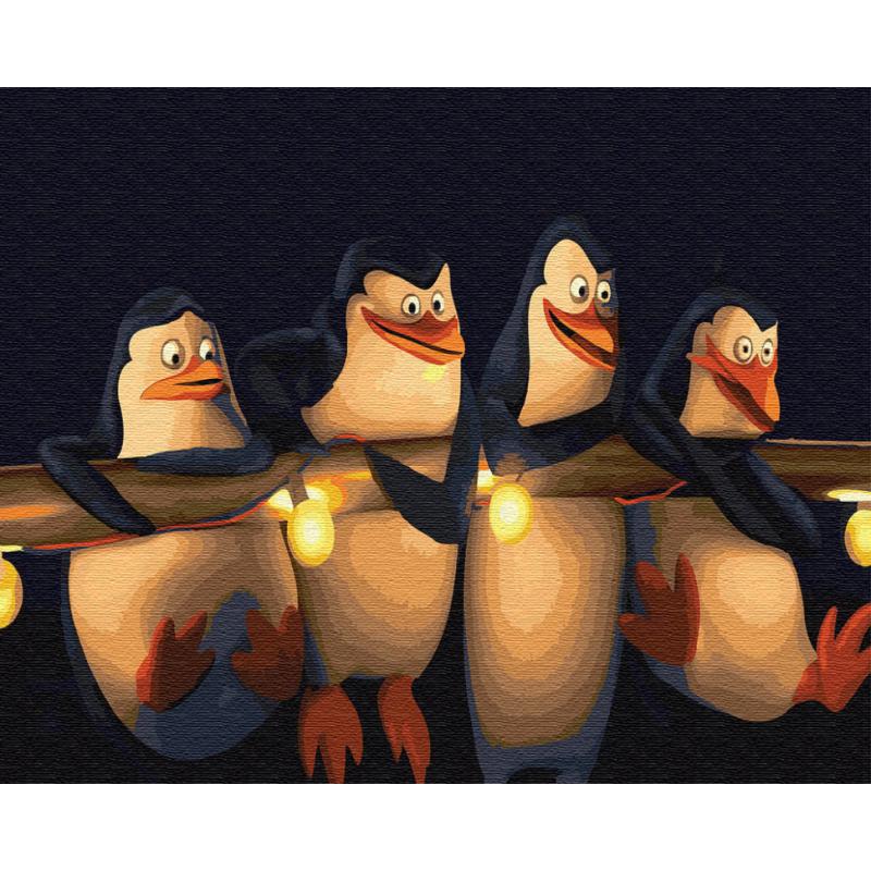 Картина по номерам. Brushme Пингвины Мадагаскара GX22148