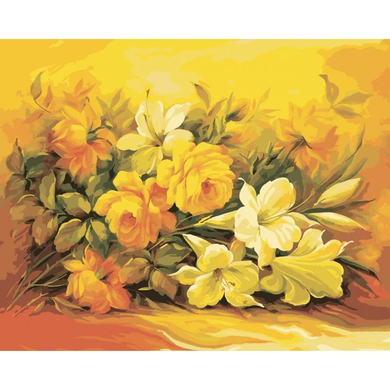 Картина по номерам. Букеты Букет в желтом цвете 40*50см KHO2037