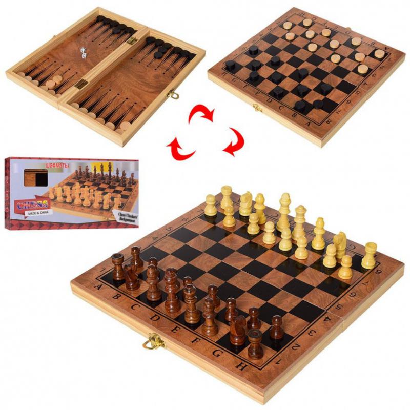 Шахматы 3в1 шашки, нарды S3029